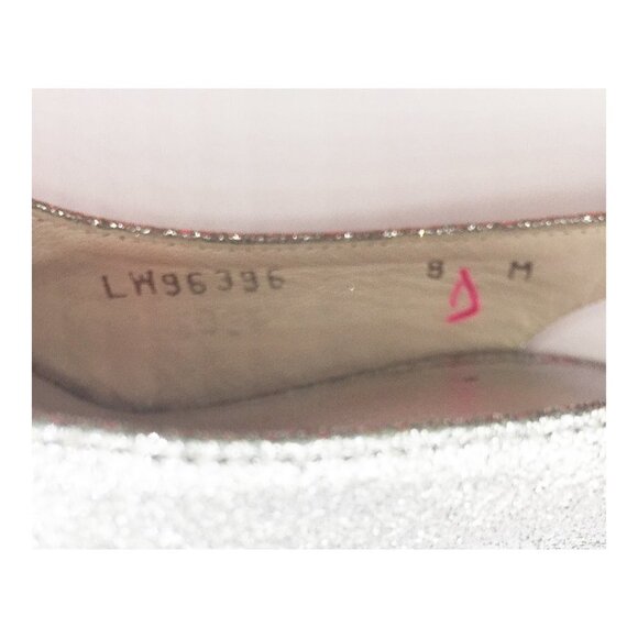 STUART WETZMAN Silver Glitter Open Toe Platform Slingback Pumps - Picture 13 of 13